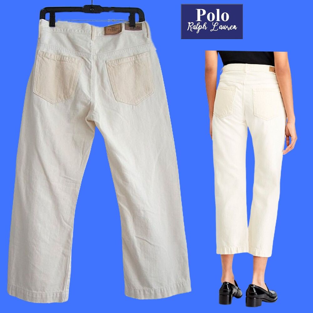 POLO Ralph Lauren NEW Big Pockets High Rise Crop Wide Leg Jean 28 - Picture 8 of 12